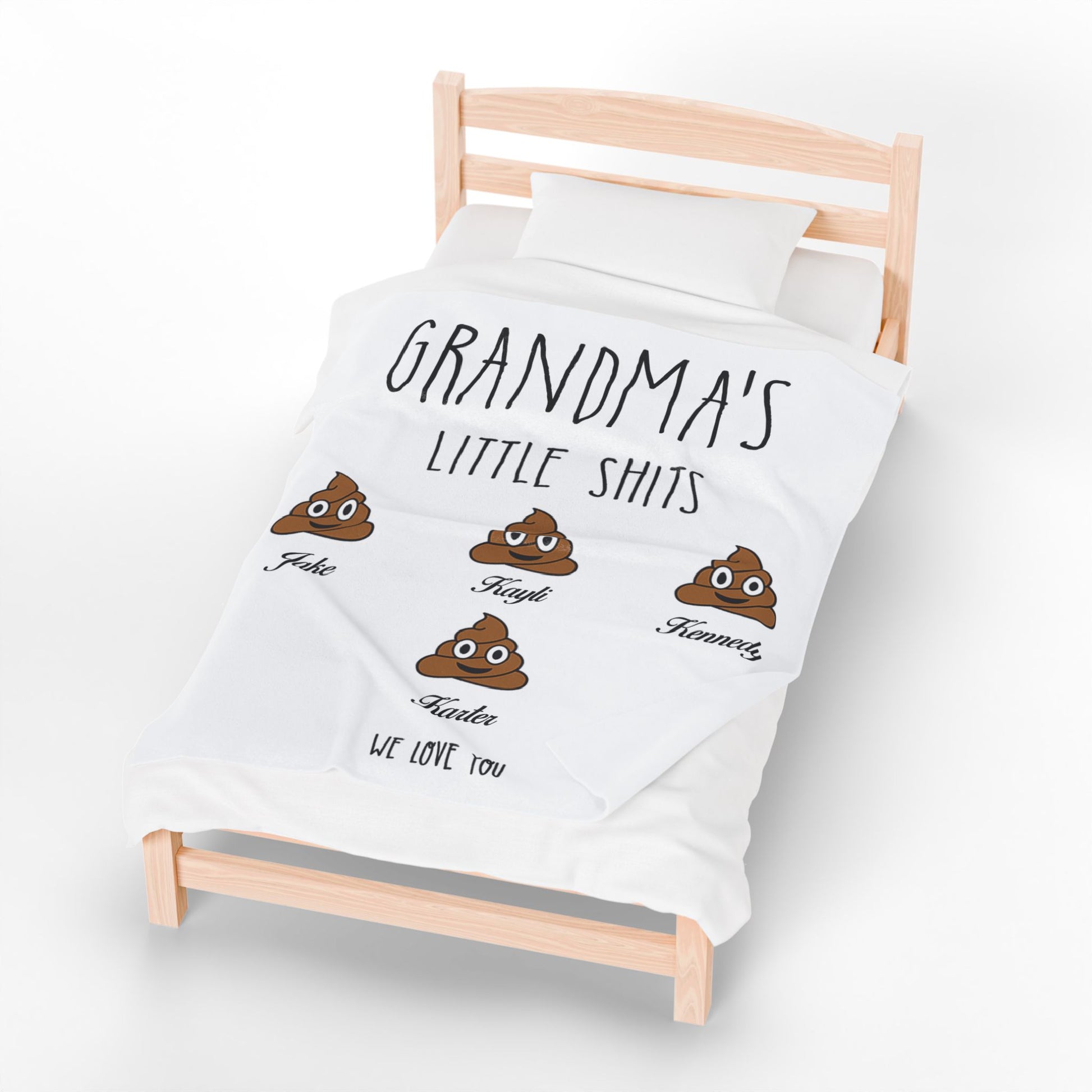 Grandma’s Little Sh*ts Blanket – Funny Personalized Gift - PersonalizedFury