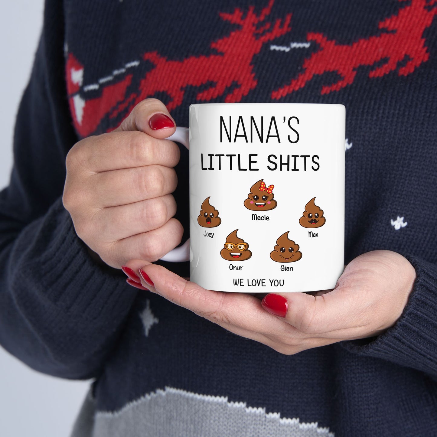 Funny Gift for Nana – Custom Coffee Mug with Grandkids’ Names - PersonalizedFury