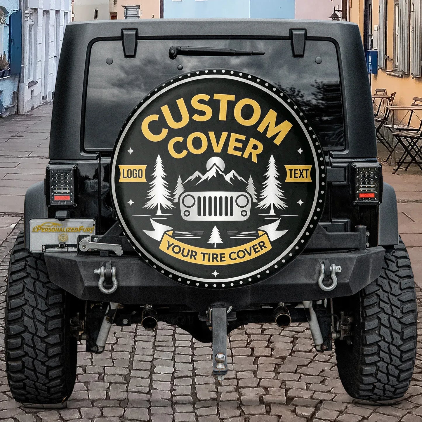 Custom Leather Spare Tire Cover for Jeep, Bronco, RV, Trailer & Campers