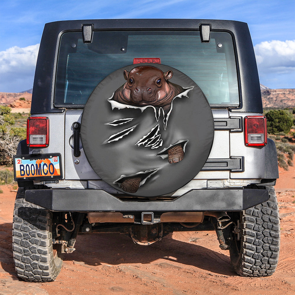 Cute Baby Hippo Hanging Car Spare Tire Cover