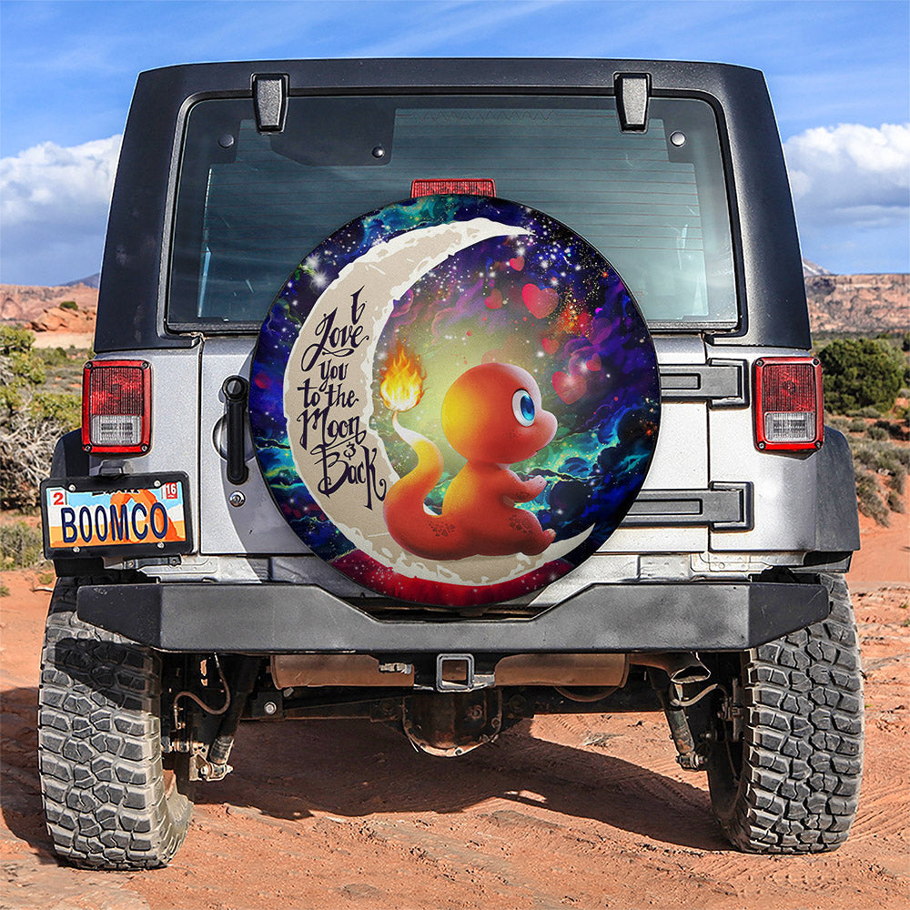 Cute Charmander Love You To The Moon Galaxy Car Spare Tire Cover