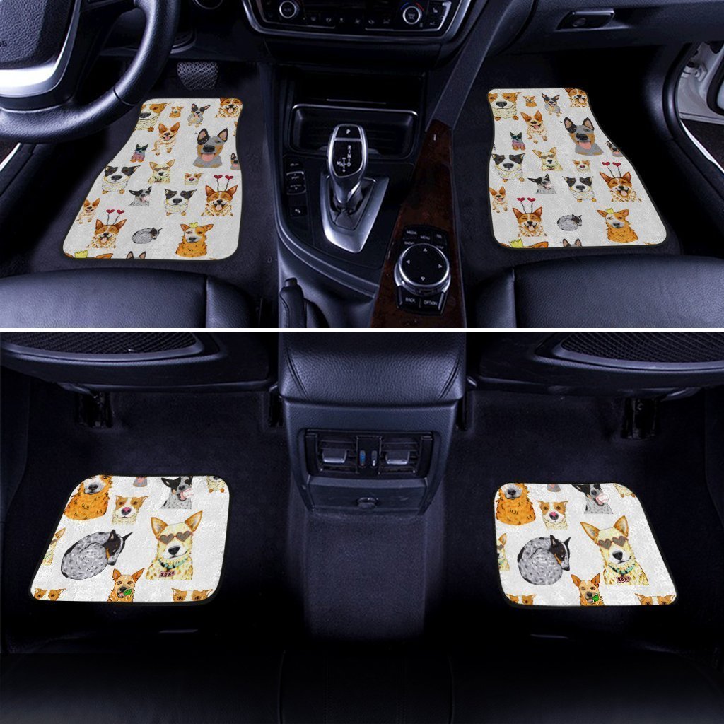 Cute Dog Face Pattern Car Floor Mats Custom Car Accessories