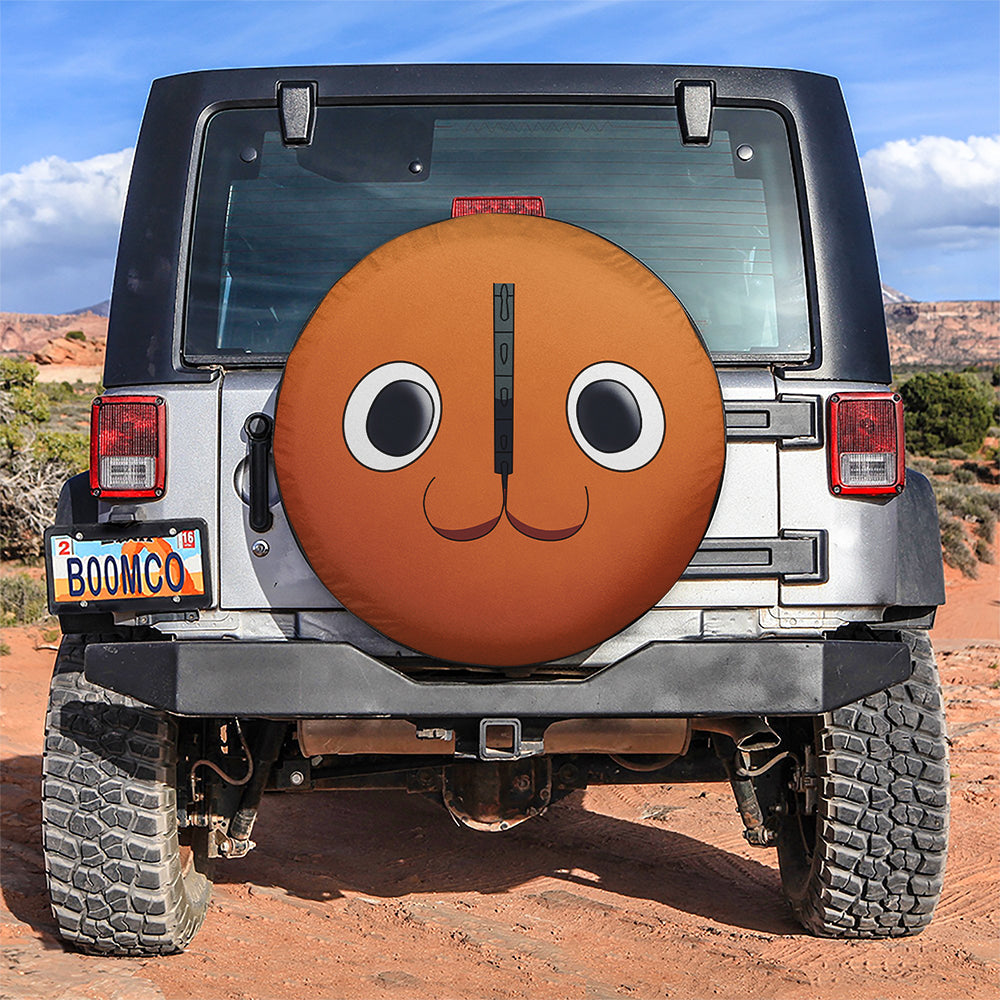 Cute Pochita Chainsaw Man Anime Face Jeep Car Spare Tire Cover