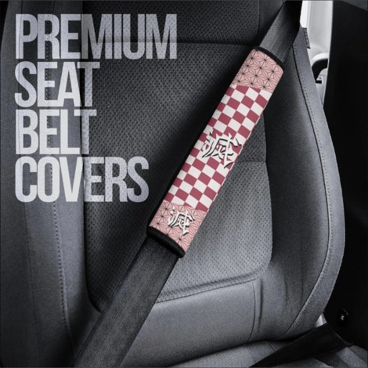 Demon Slayer Anime Nezuko Kamado Car Seat Belt Cover Custom Car Accessories