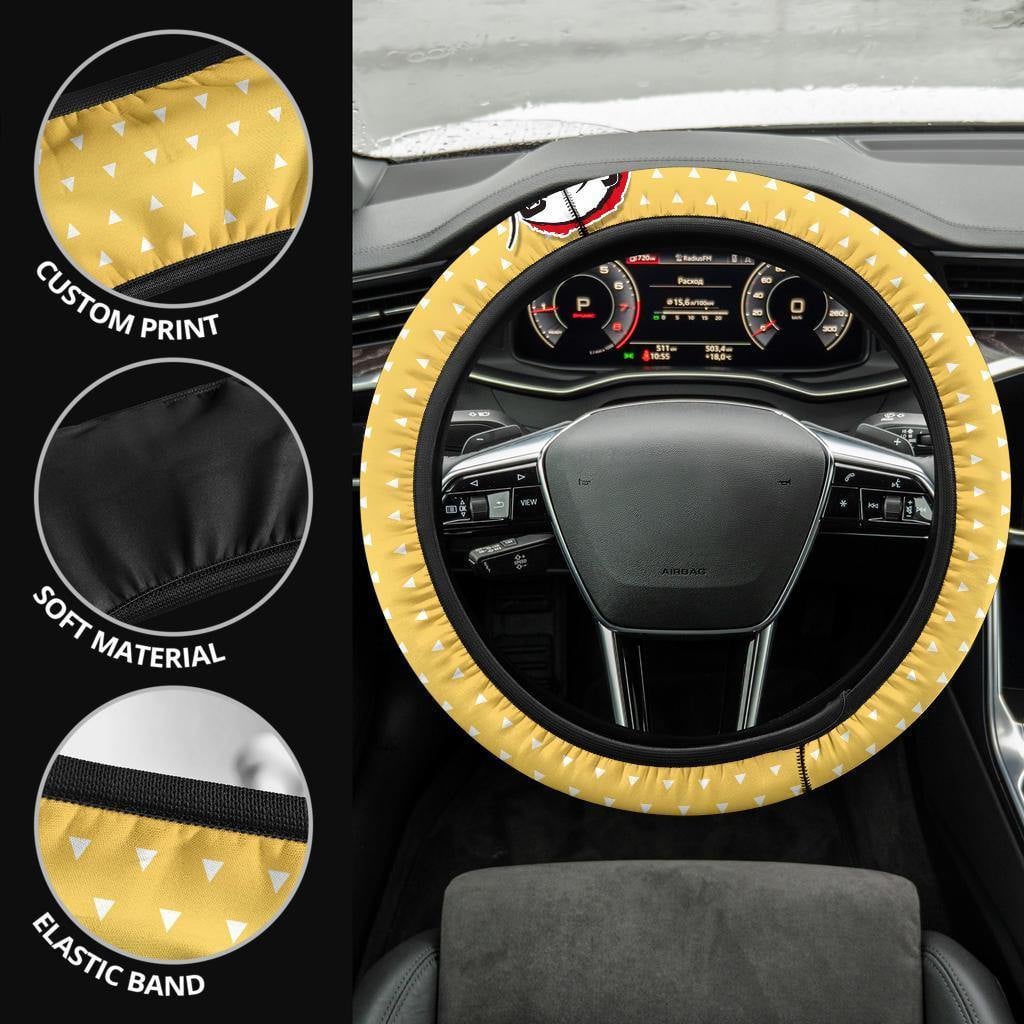 Demon Slayers Anime Steering Wheel Cover Anime Car Accessories Zenitsu Agatsuma