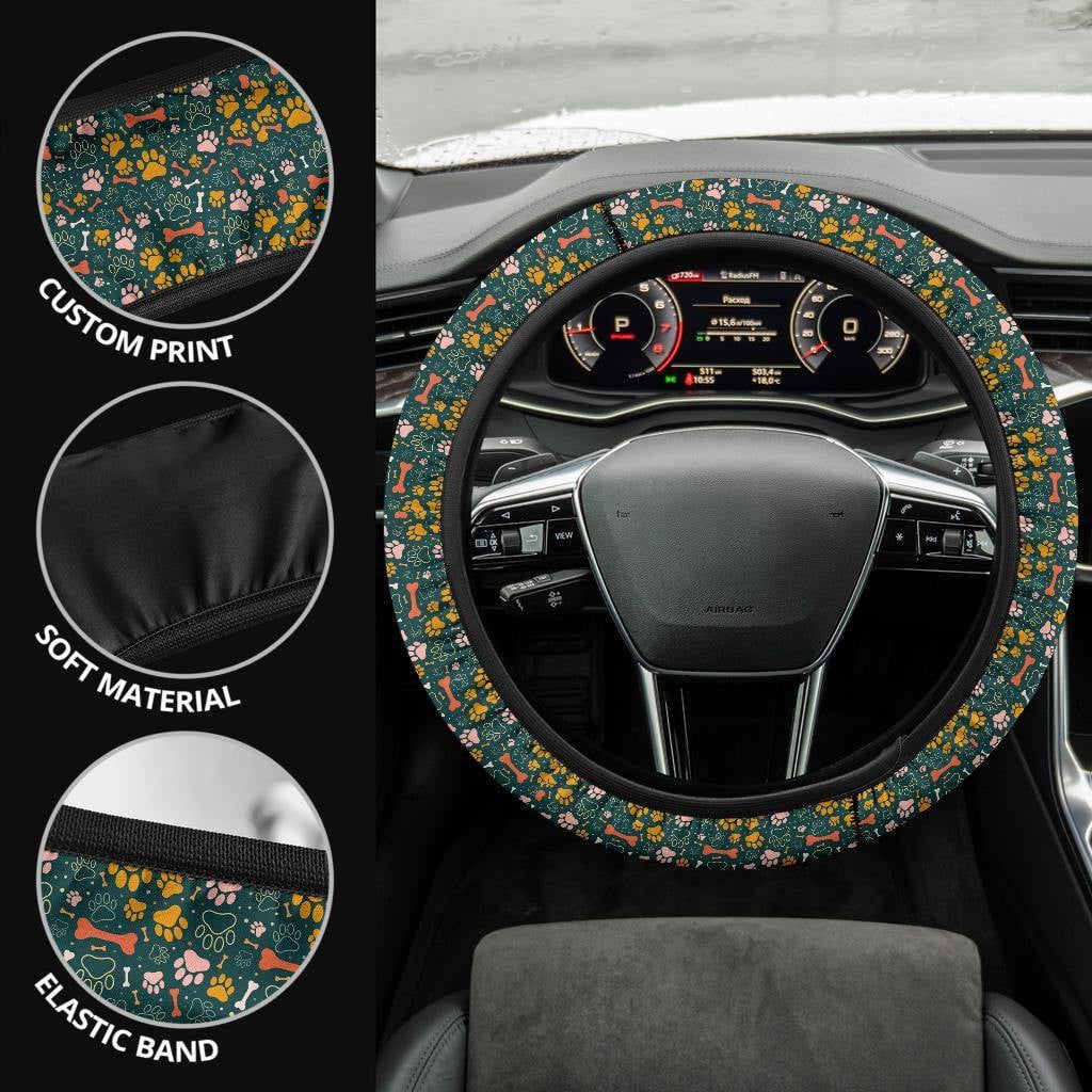 Dog Paw Pattern Anime Steering Wheel Cover