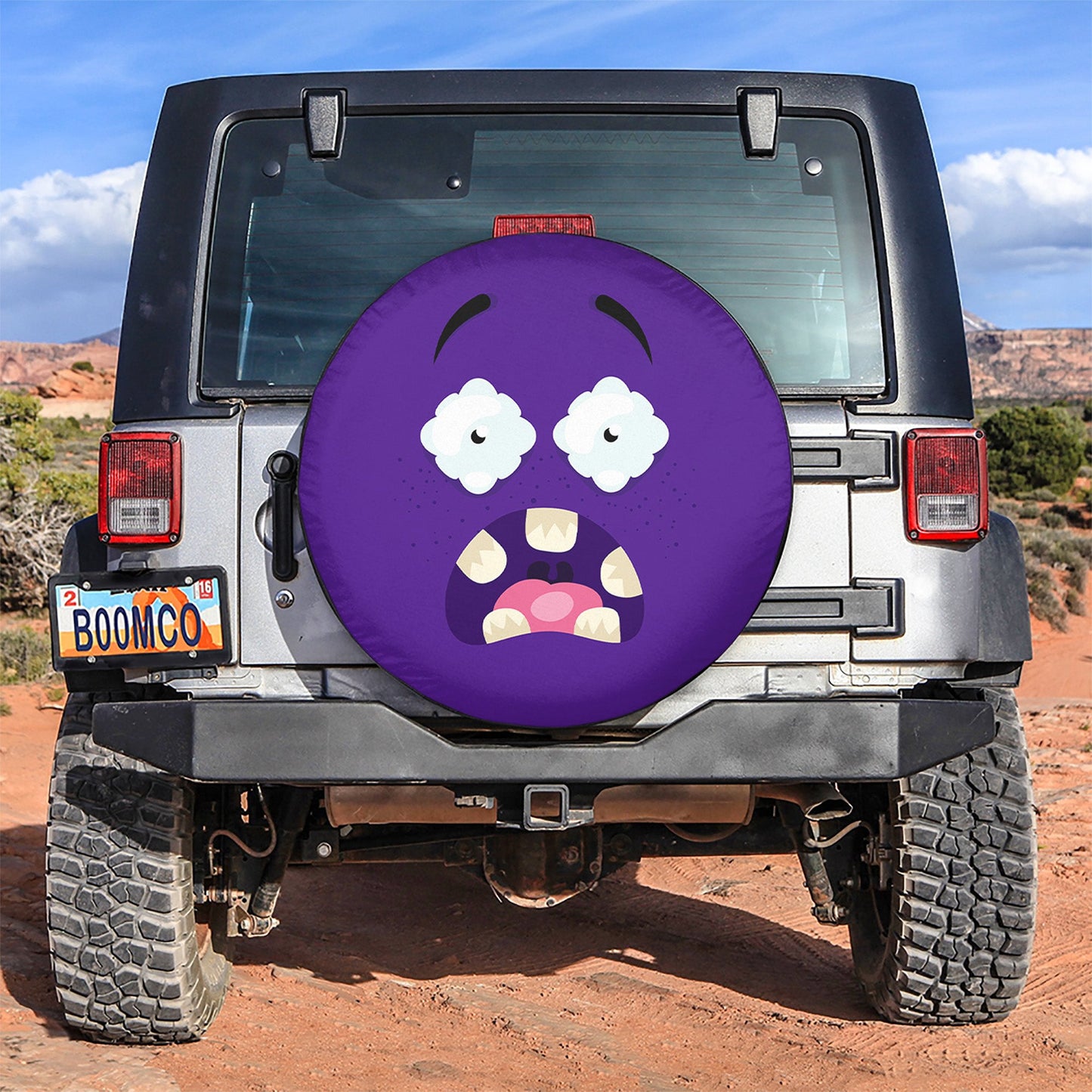 Emotion Purple Face Spare Tire Cover