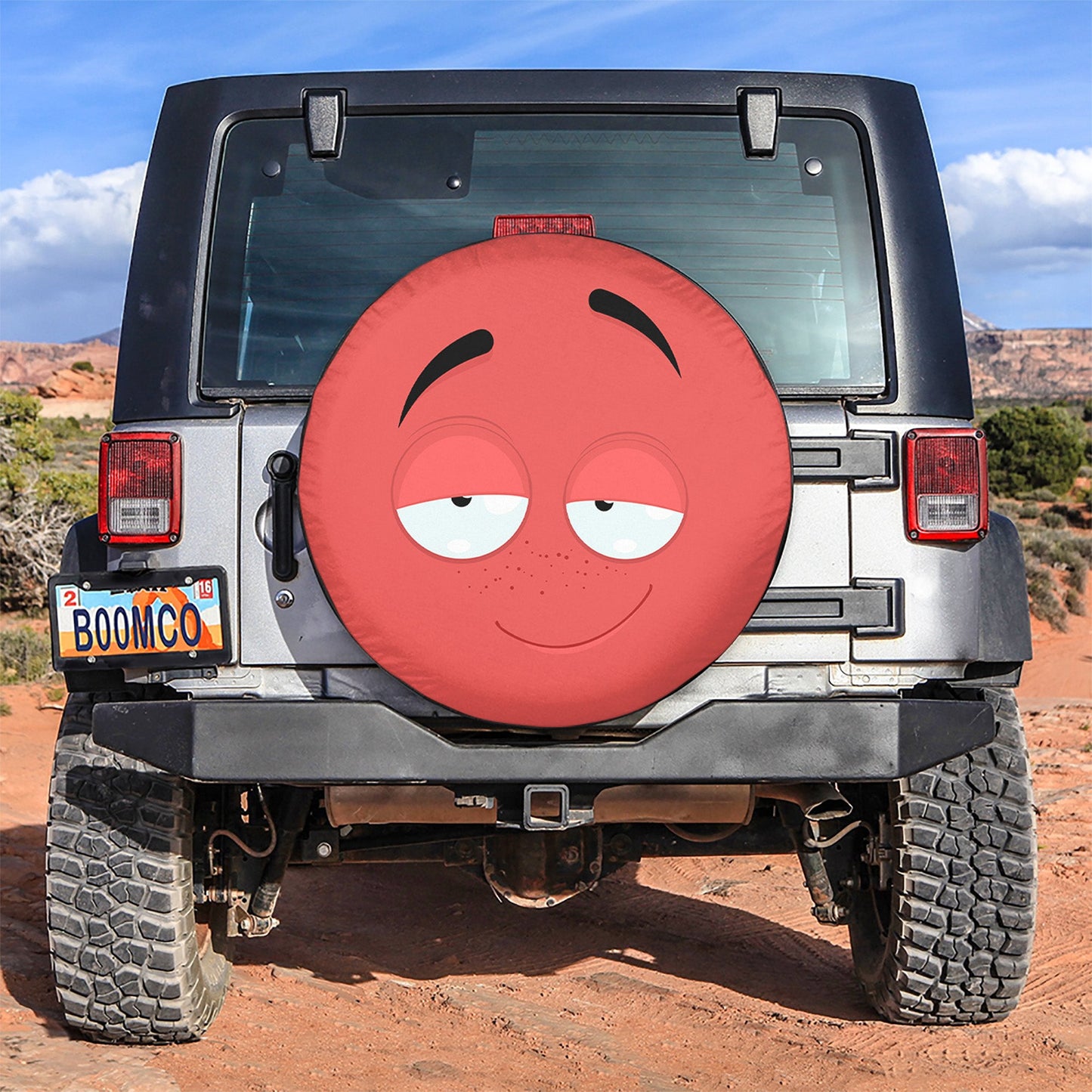 Emotion Red Face Spare Tire Cover