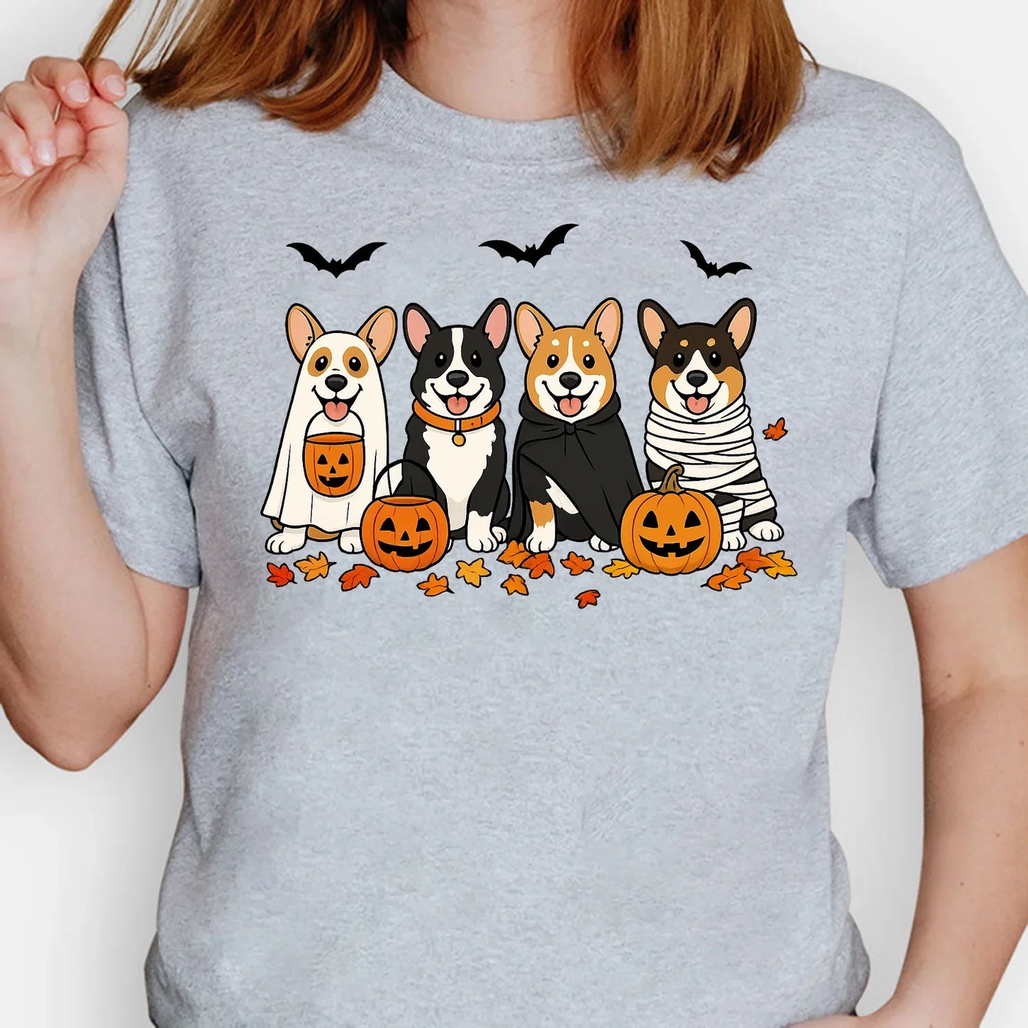 Cute Corgi Halloween Shirt – Spooky Pumpkin Dog Lover Graphic Tee