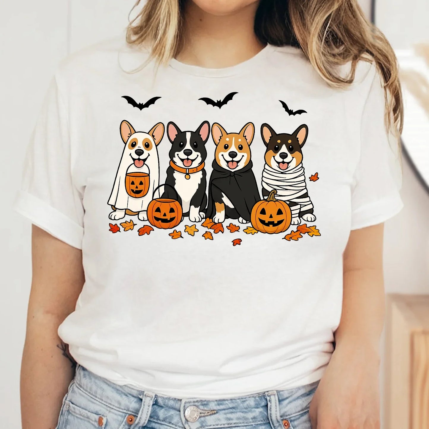 Cute Corgi Halloween Shirt – Spooky Pumpkin Dog Lover Graphic Tee