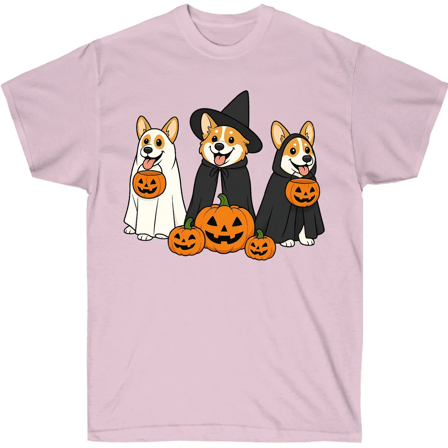 Corgi Halloween Shirt – Funny Ghost & Witch Dog Costume Print