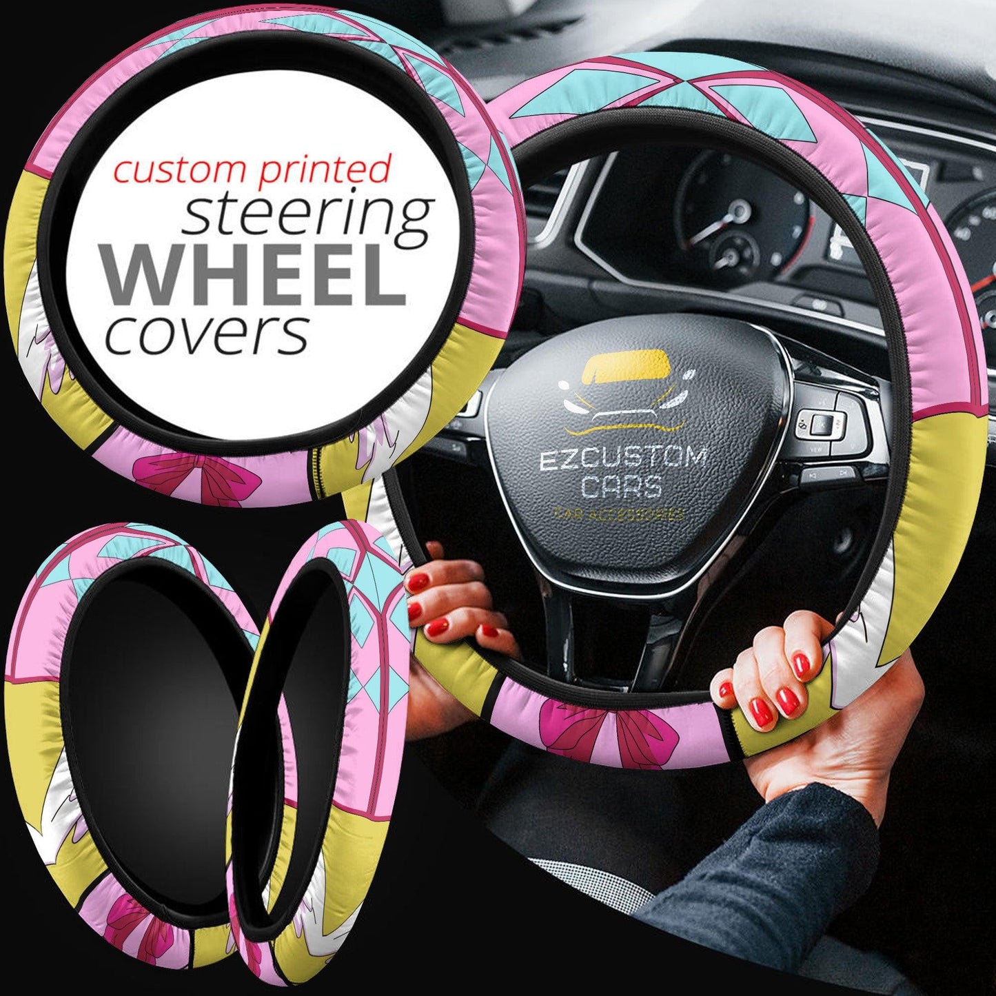 Fairy Tail Anime Steering Wheel Cover Mavis Vermillion