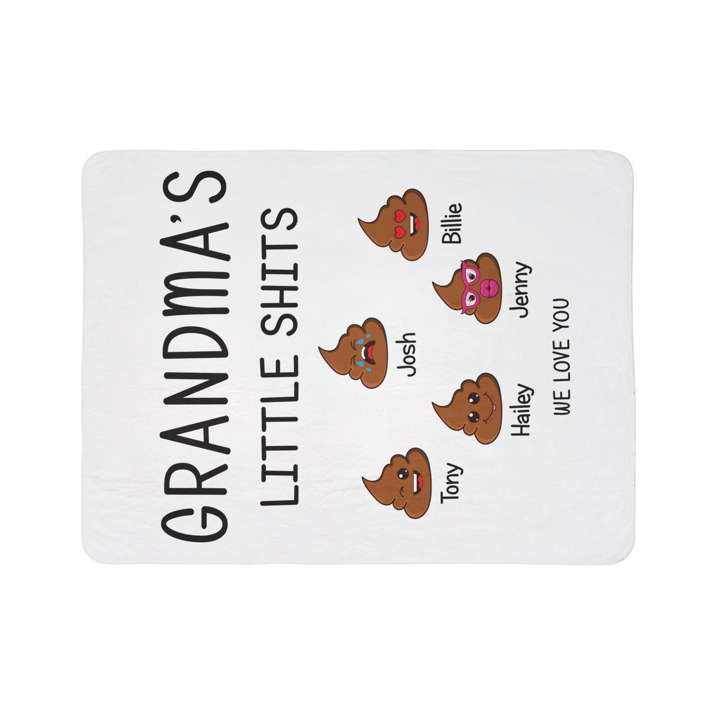 Grandma’s Little Sh*ts Blanket – Custom Grandkids’ Names - PersonalizedFury