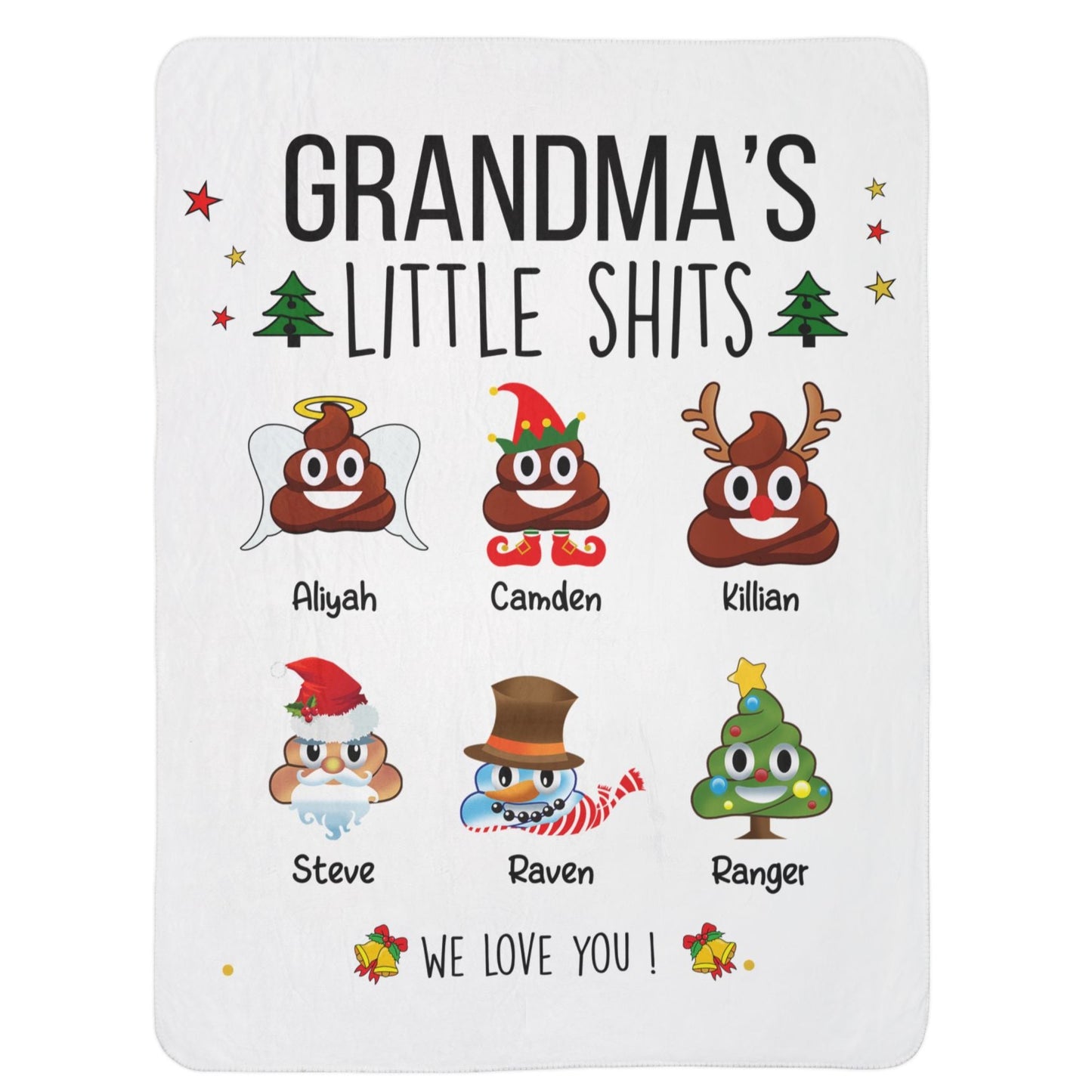 Grandma Blanket – Funny Christmas Gift with Names - PersonalizedFury