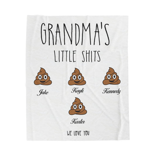 Grandma’s Little Sh*ts Blanket – Funny Personalized Gift - PersonalizedFury