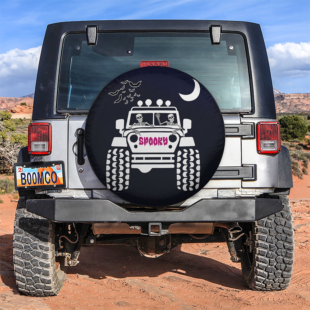 Funny Halloween Skull Riding Jeep Car Spare Tire Cover
