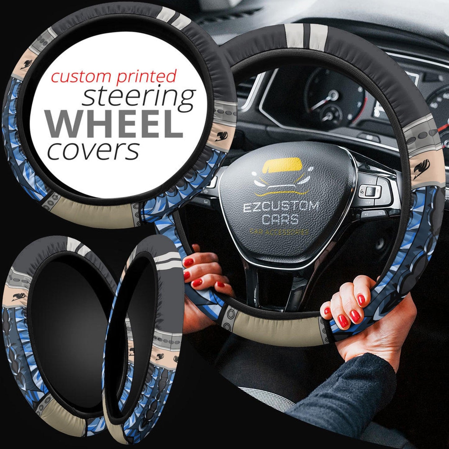 Gajeel Redfox Fairy Tail Anime Steering Wheel Cover
