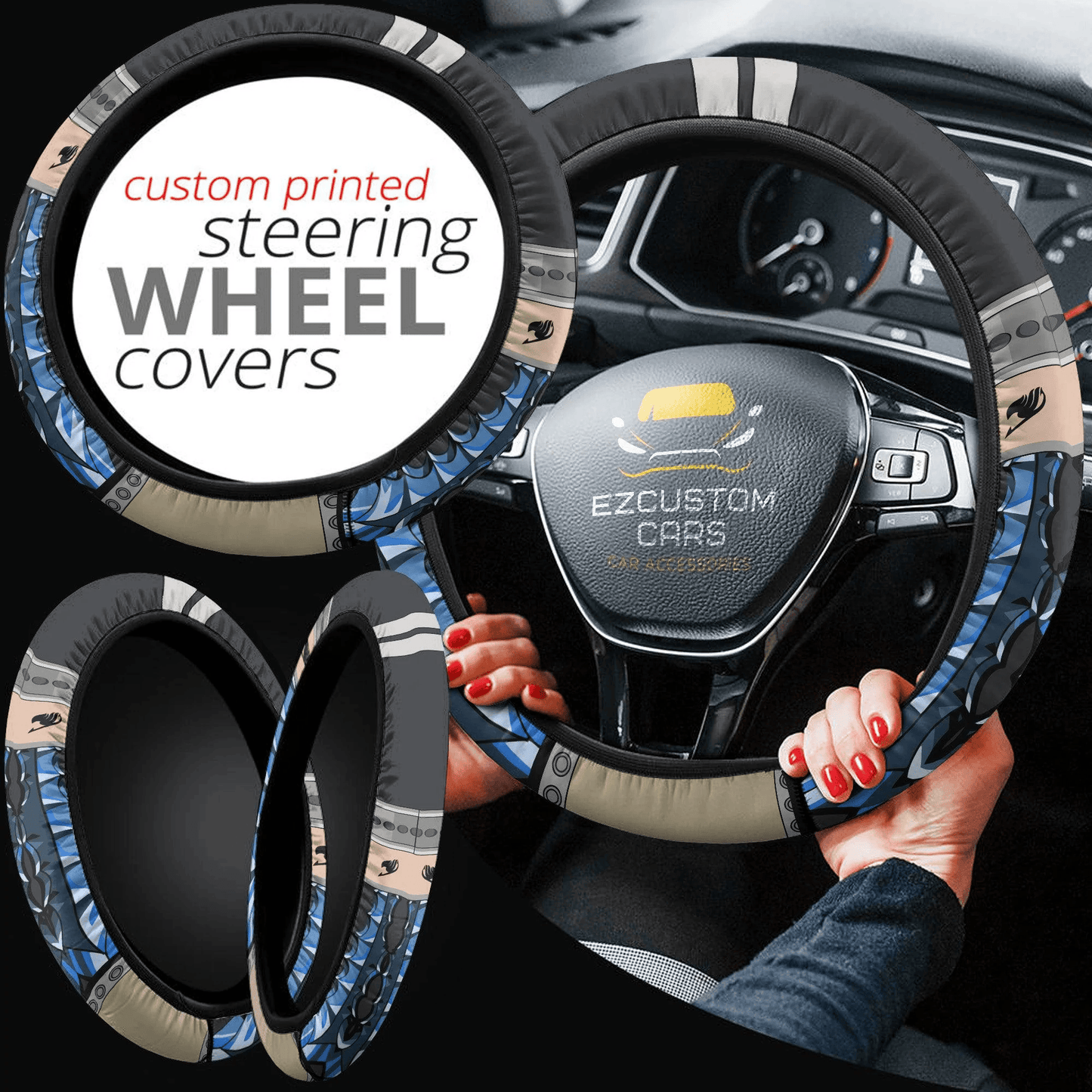 Gajeel Redfox Fairy Tail Anime Steering Wheel Cover