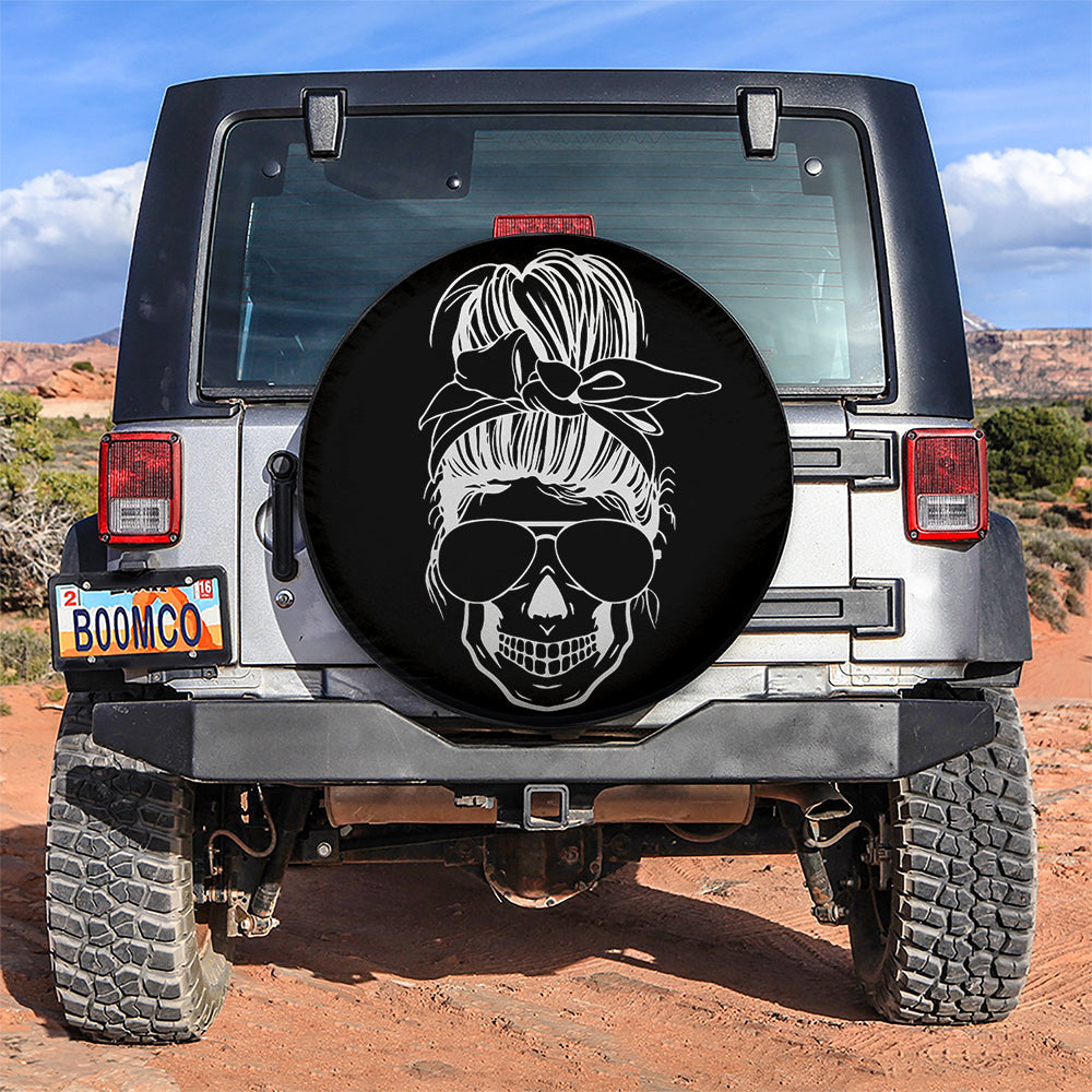 Girl Skull Black Car Spare Tire Cover