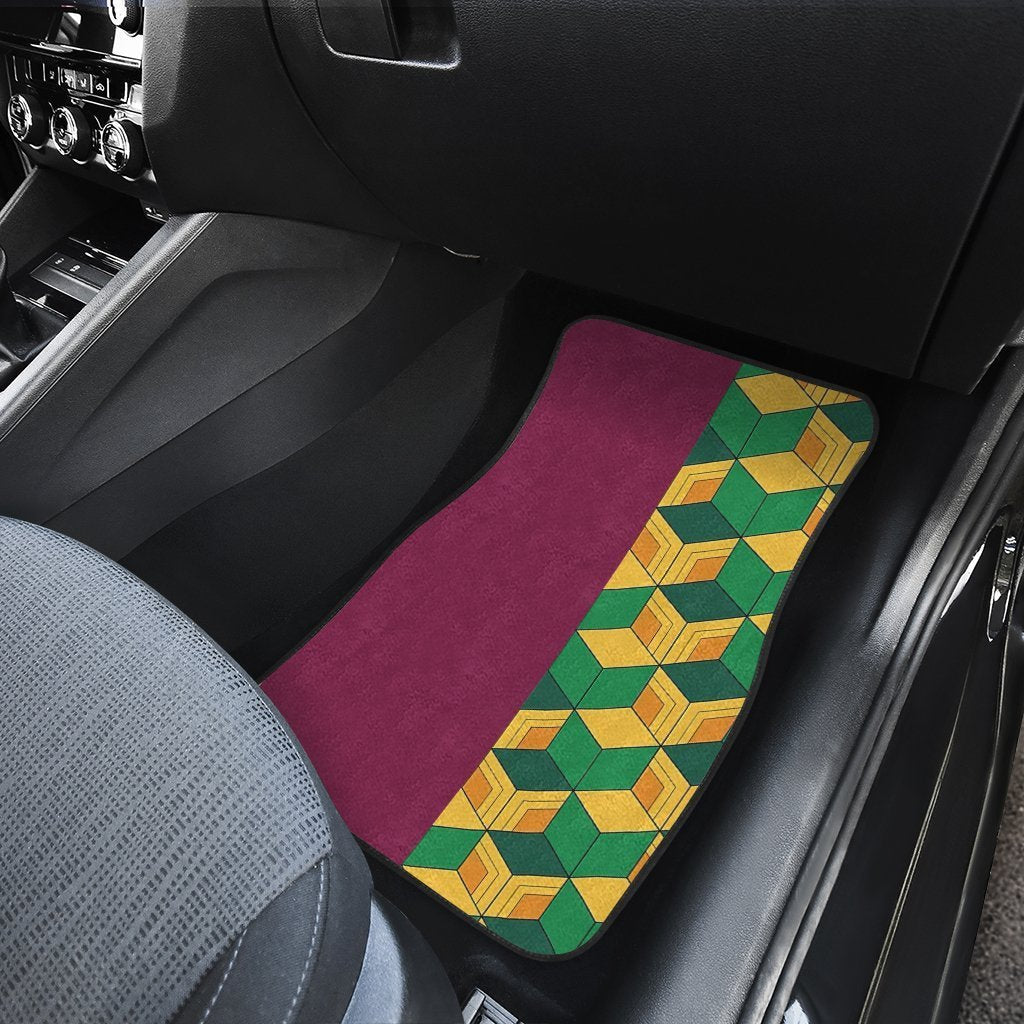 Giyuu Uniform Car Floor Mats Custom Demon Slayer Anime Car Accessories