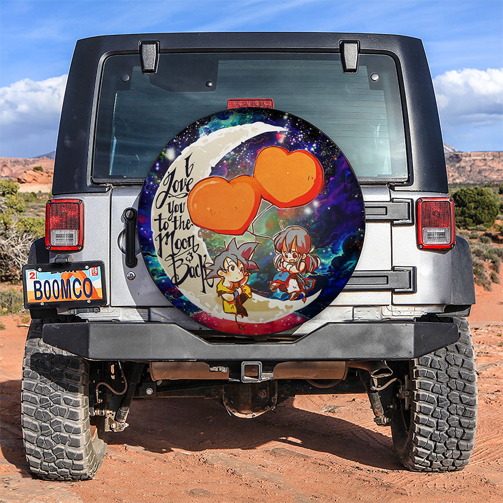 Goku Chichi Dragon Ball Love You To The Moon Galaxy Car Spare Tire Cover