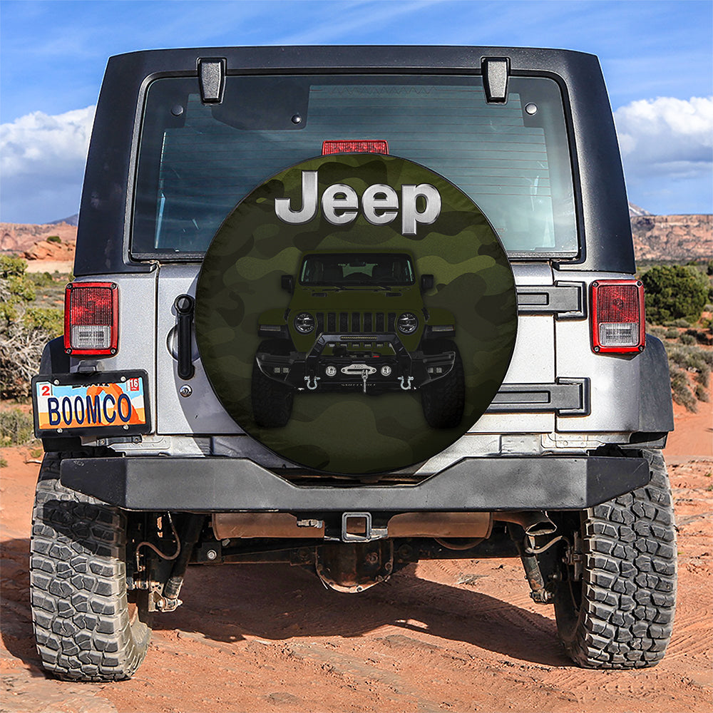 Green Jeep Camouflage Car Spare Tire Cover
