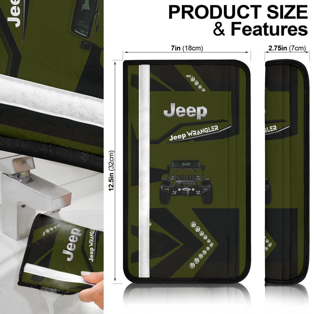 Green Jeep Car Seat Belt Cover Custom Car Accessories