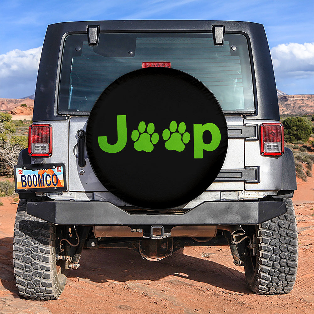 Green Jeep Side Fender Dog Paws Car Spare Tire Cover