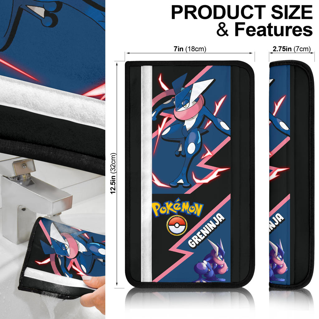 Greninja car seat belt covers Anime Custom Car Accessories