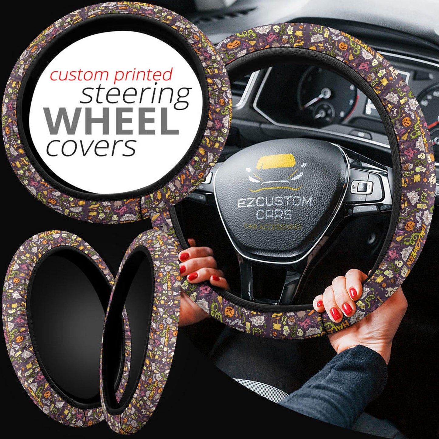 Halloween Car Accessories Steering Wheel Cover Halloween Party