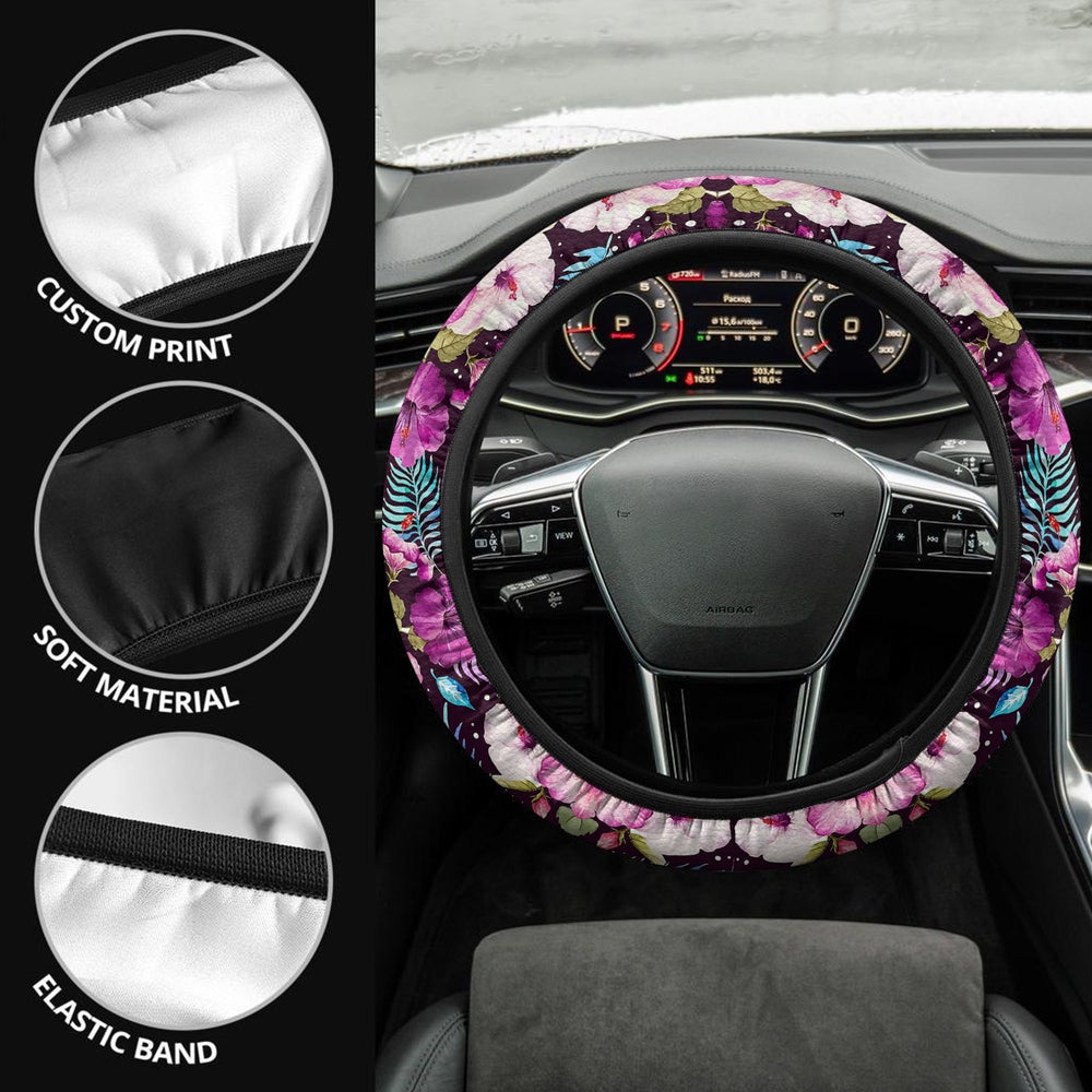 Hawaiian Steering Wheel Covers Custom Lovely Tropical Pattern Car Accessories