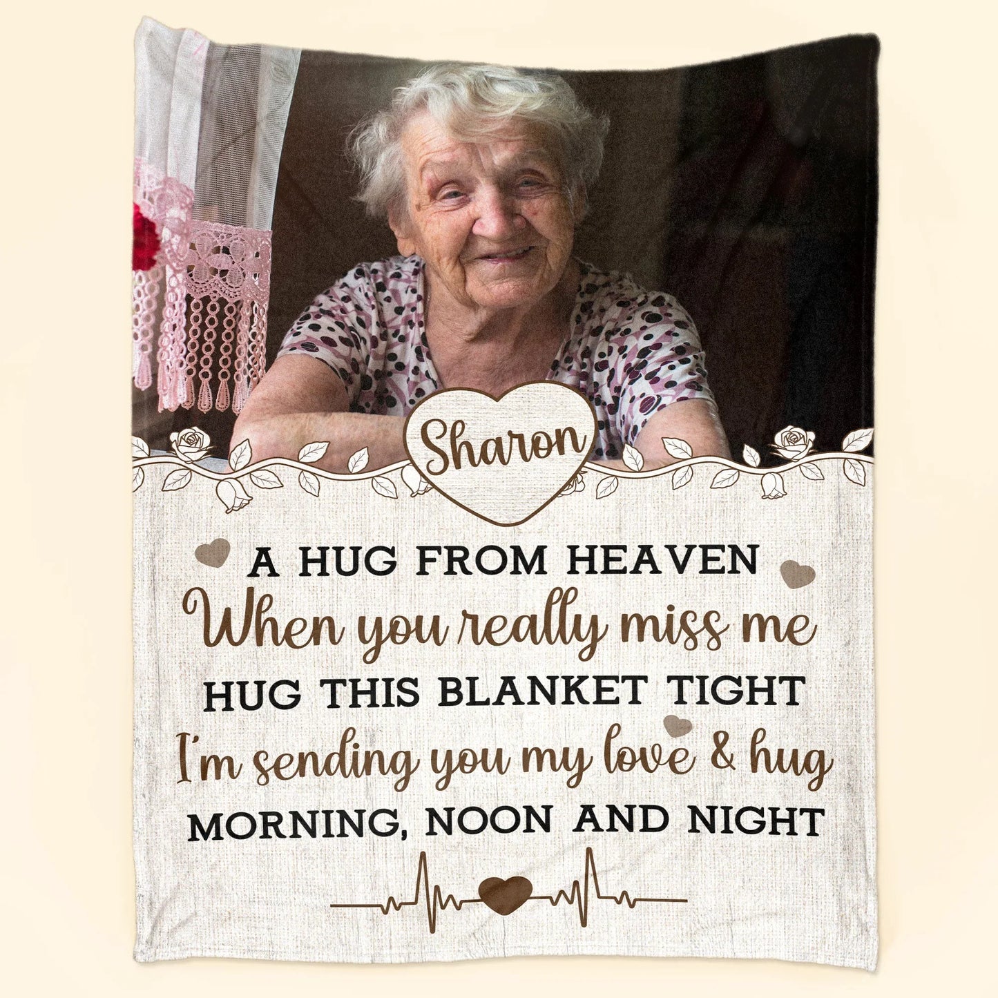Hug From Heaven - New Version - Personalized Photo Blanket