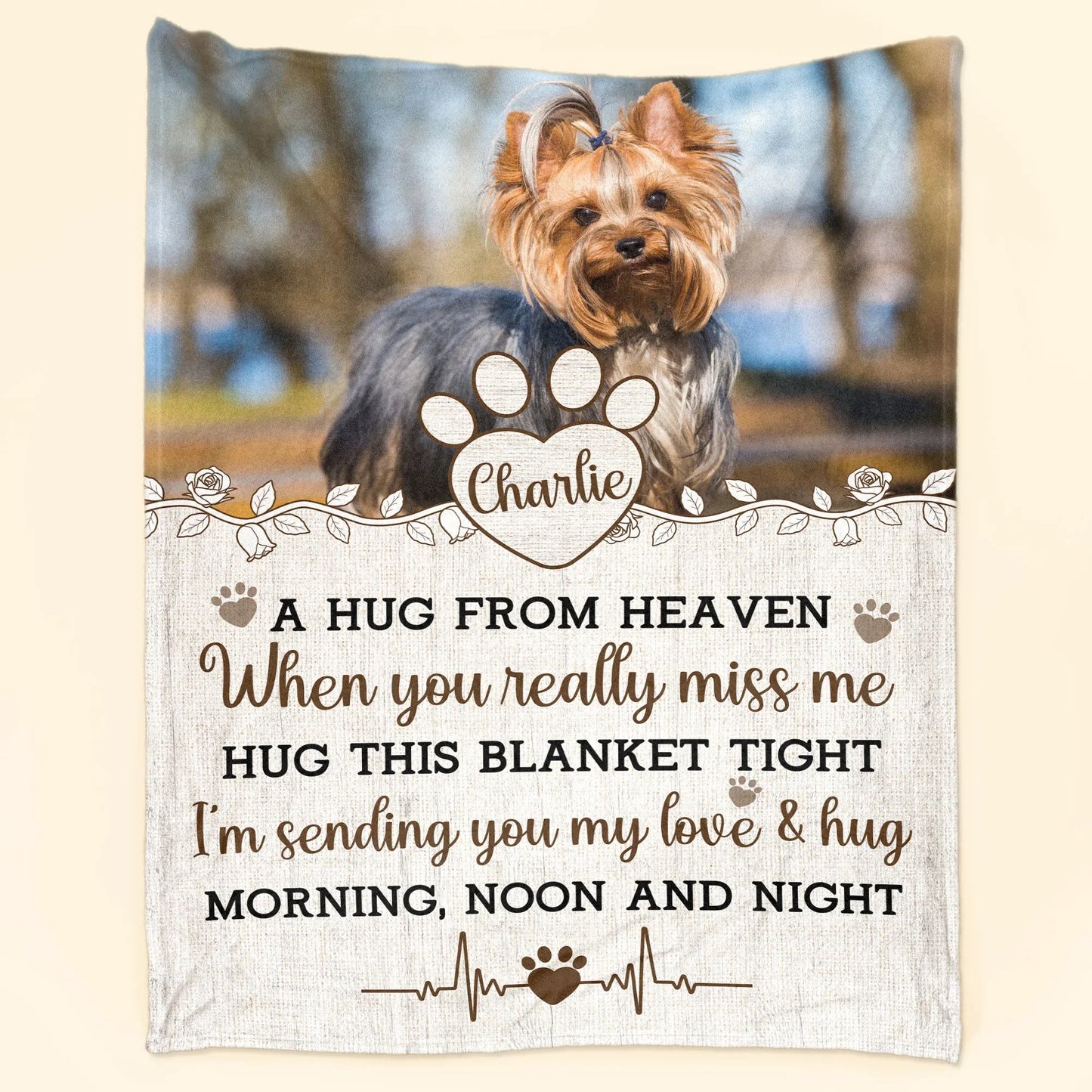 Hug From Heaven - New Version - Personalized Photo Blanket