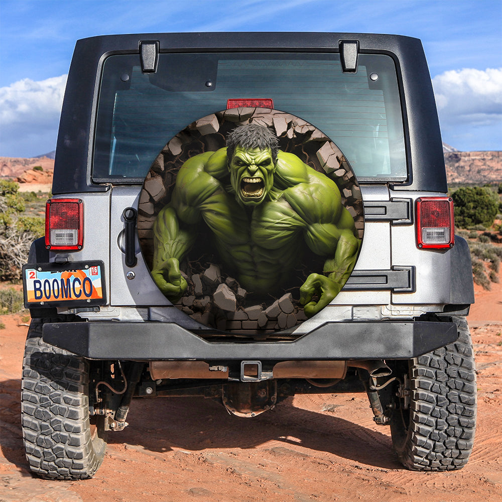 Hulk Attacking Wall Car Spare Tire Cover