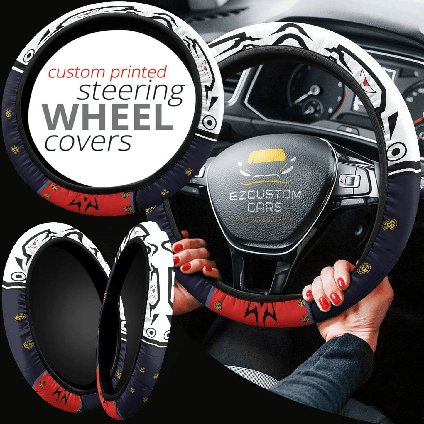Itadori Sukuna Mode Anime Steering Wheel Cover Jujutsu Kaisen Custom Anime Car Accessories