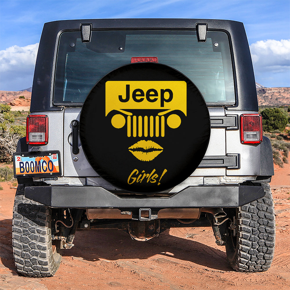 Jeep Girl Yellow Car Spare Tire Cover