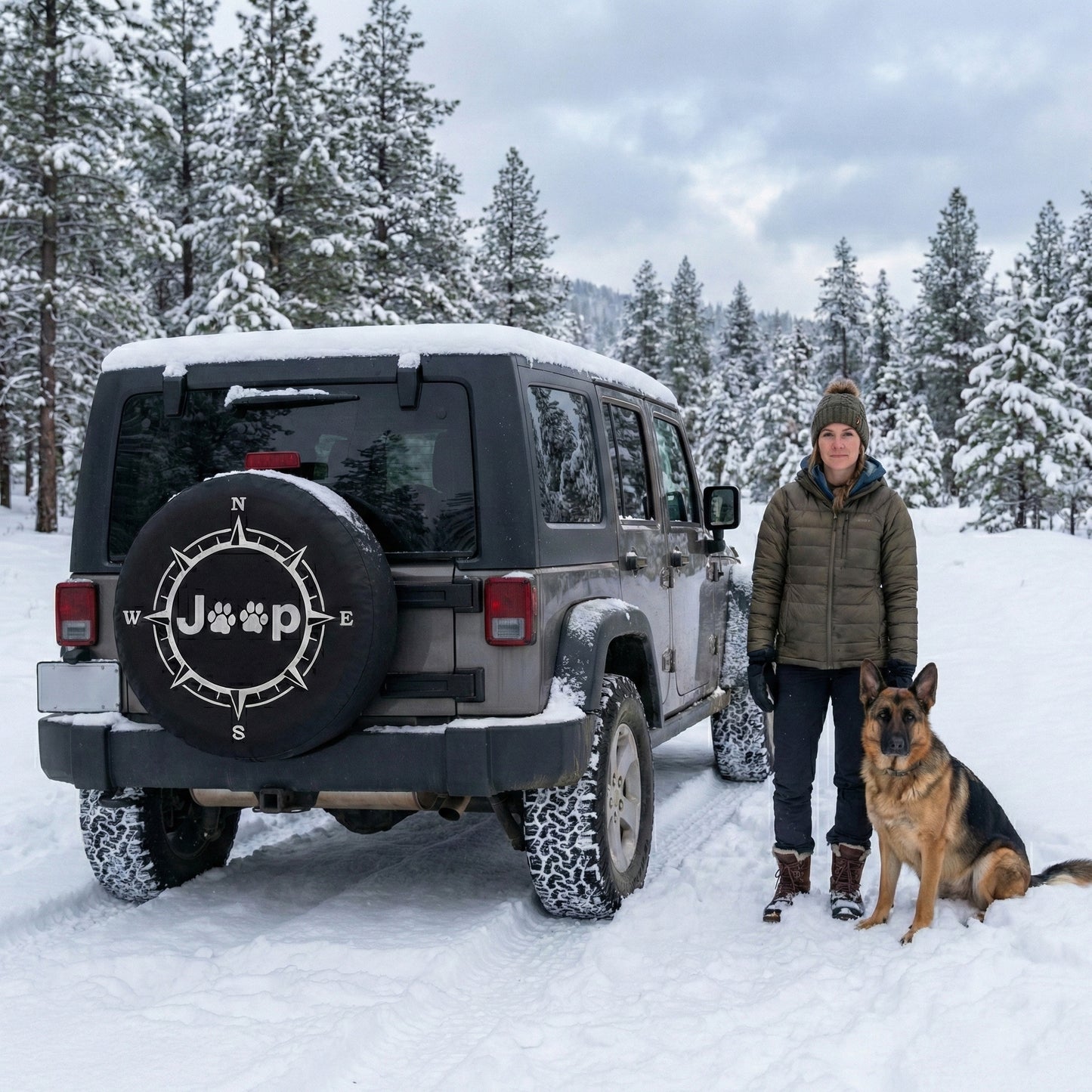 Jeep Dog Paw Spare Tire Cover – Compass Style for Dog Lovers