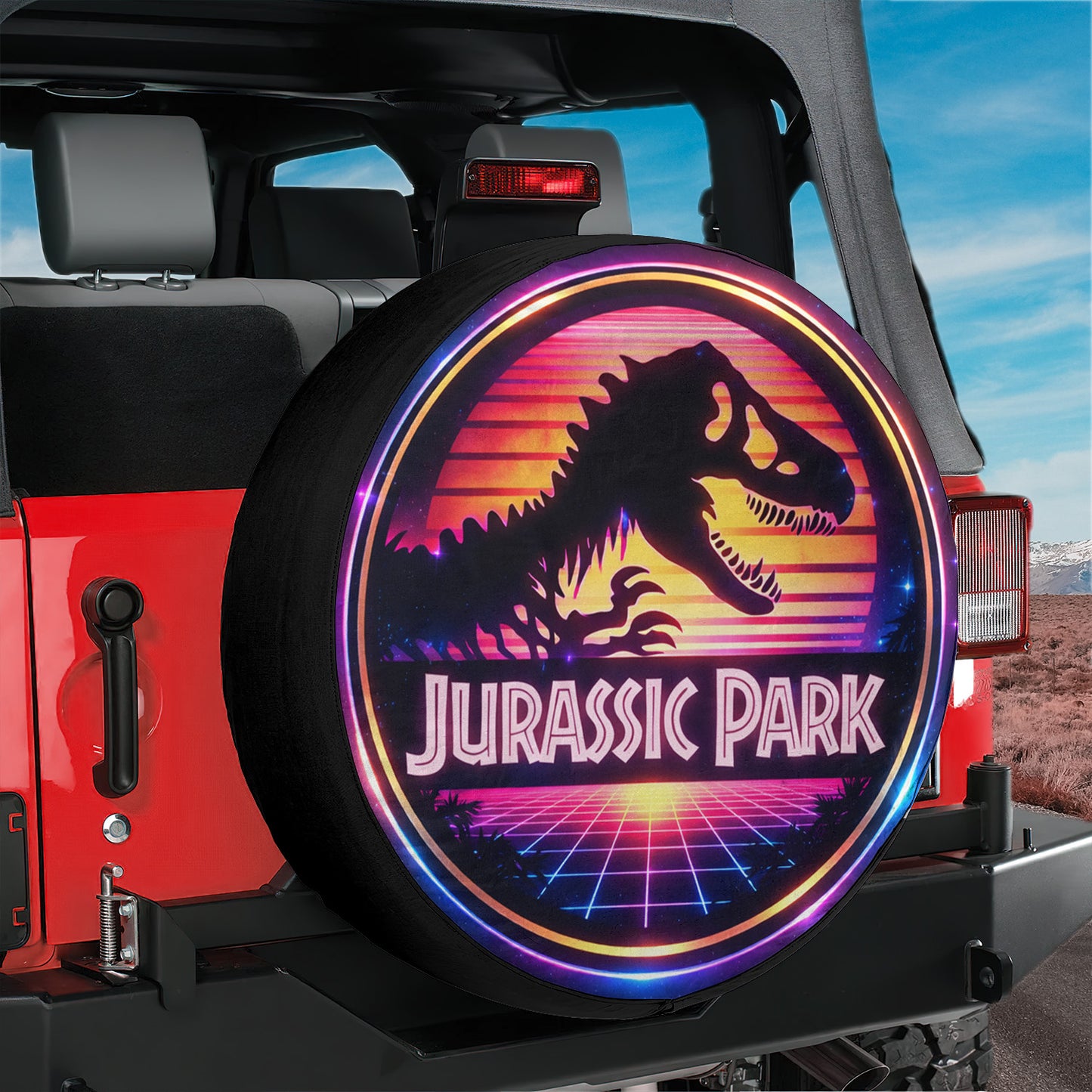 Jurassic Park Leather Spare Tire Cover for Vehicles - Image 6