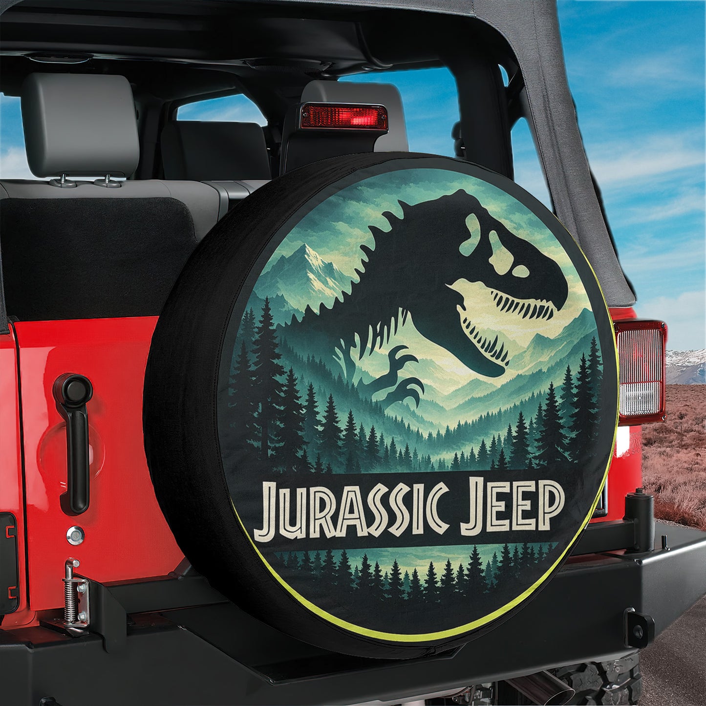 Jurassic Park Leather Wheel Cover for Spare Tire - Image 6