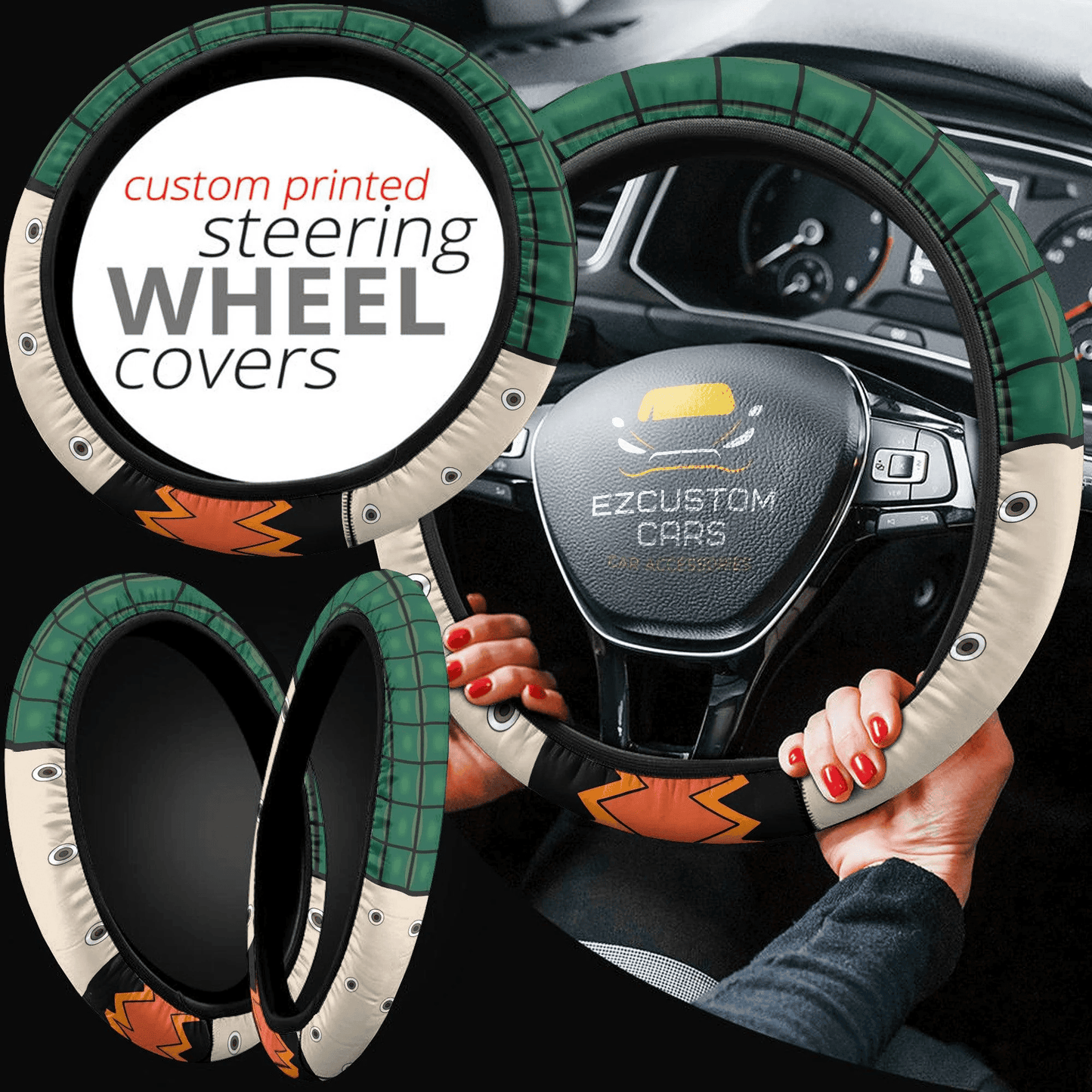 Katsuki Bakugou Anime Steering Wheel Cover Custom Kacchan My Hero Academia Car Anime Accessories