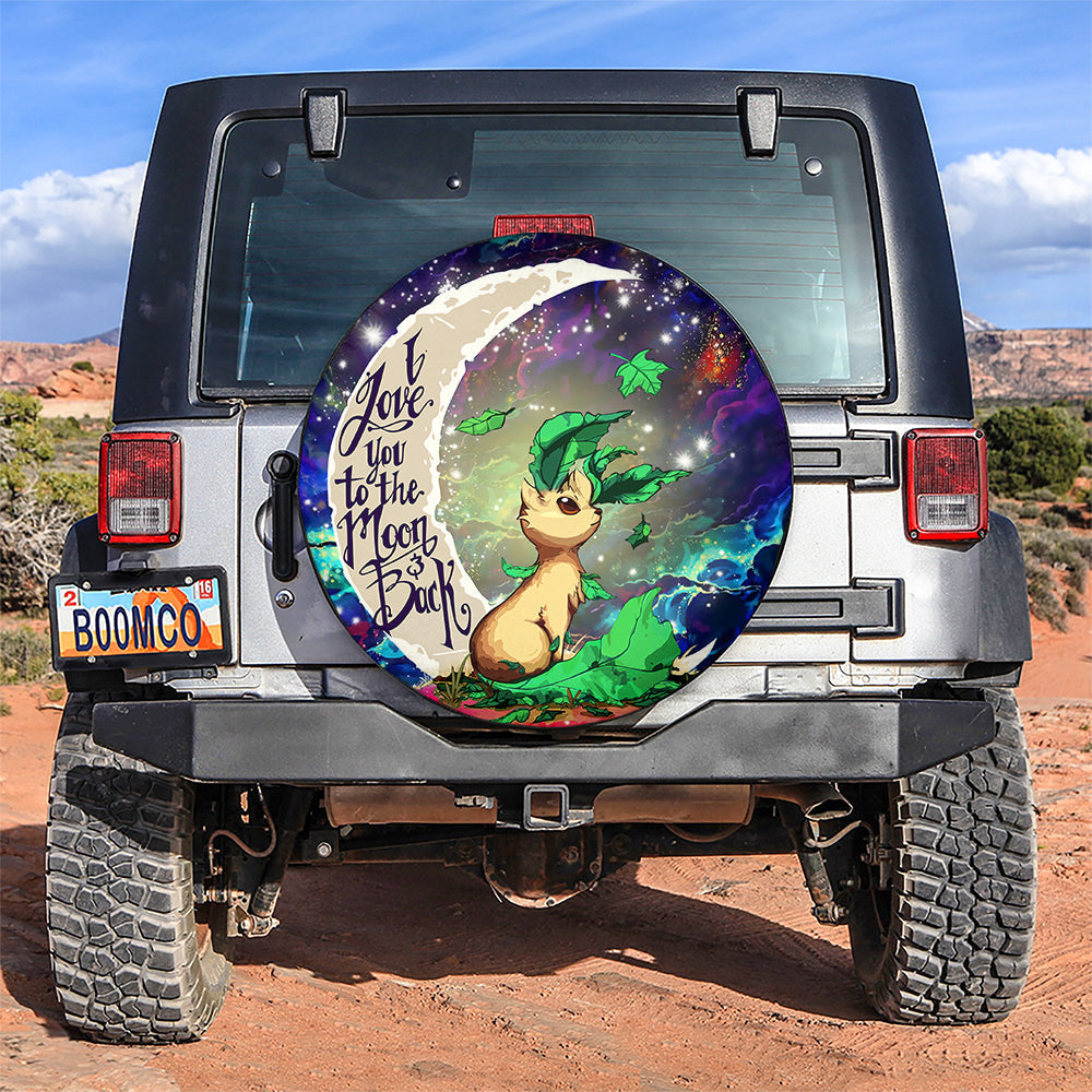 Leafeon Eevee Evolution Love You To The Moon Galaxy Car Spare Tire Cover