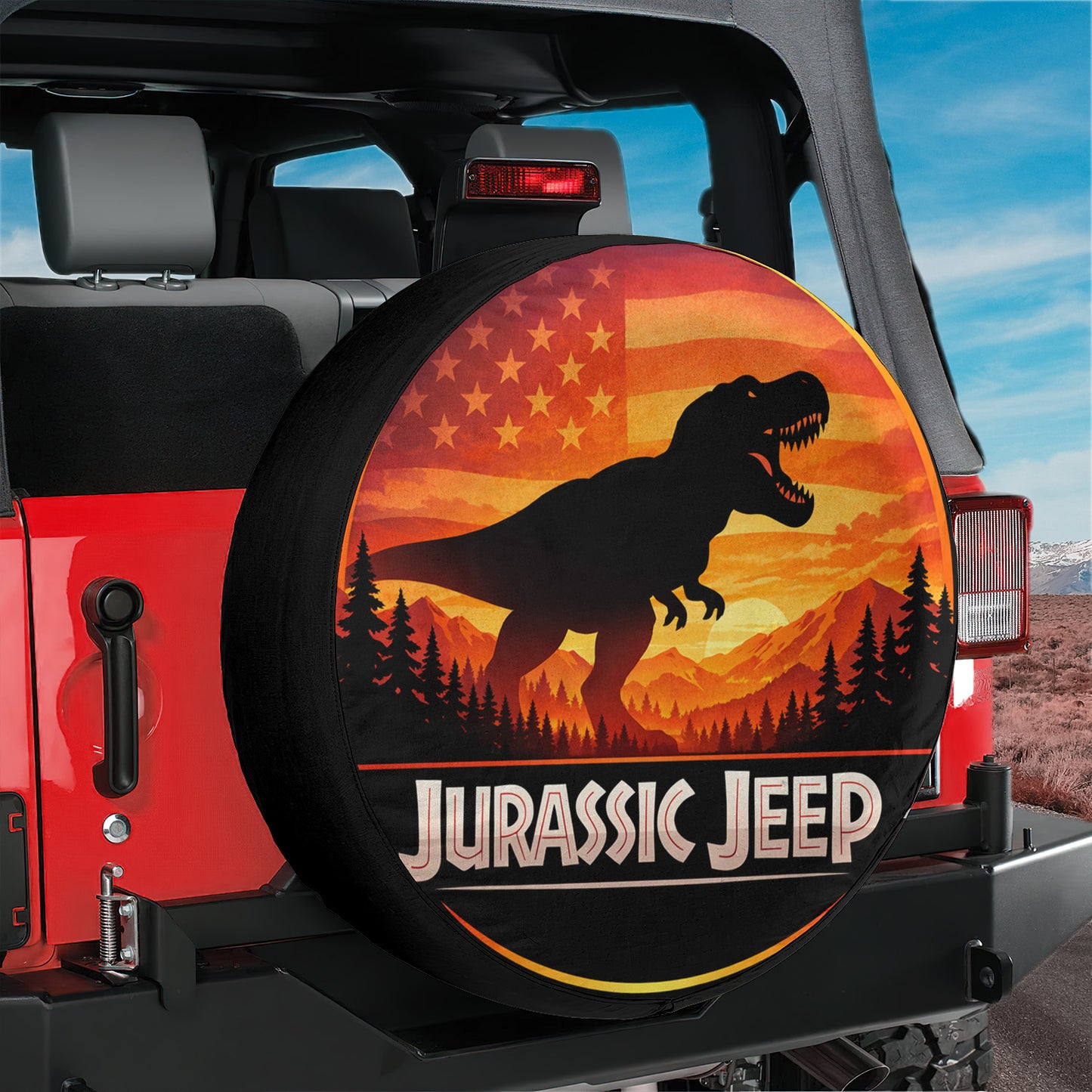 Leather Spare Tire Cover – Jurassic Park Wheel Cover - Image 6