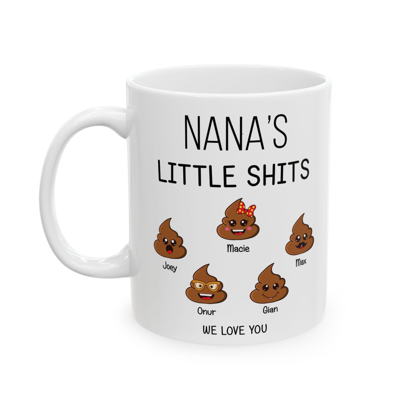 Funny Gift for Nana – Custom Coffee Mug with Grandkids’ Names - PersonalizedFury
