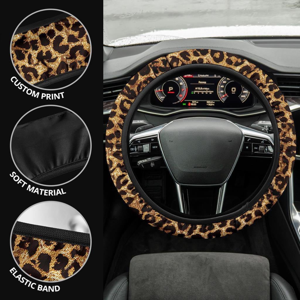 Leopard Brown Anime Steering Wheel Cover
