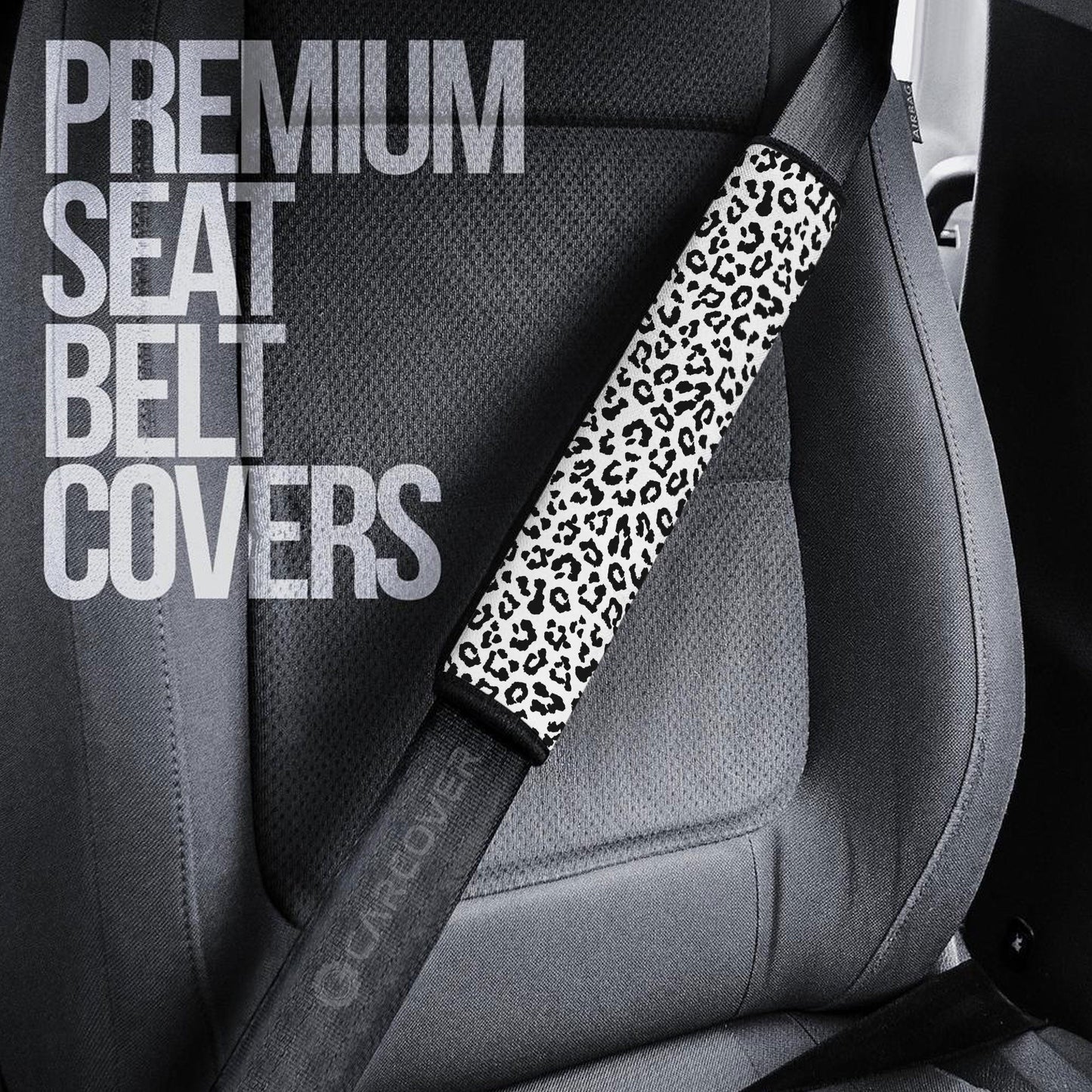 Leopard Seat Belt Covers Custom Animal Skin Printed Car Interior Accessories