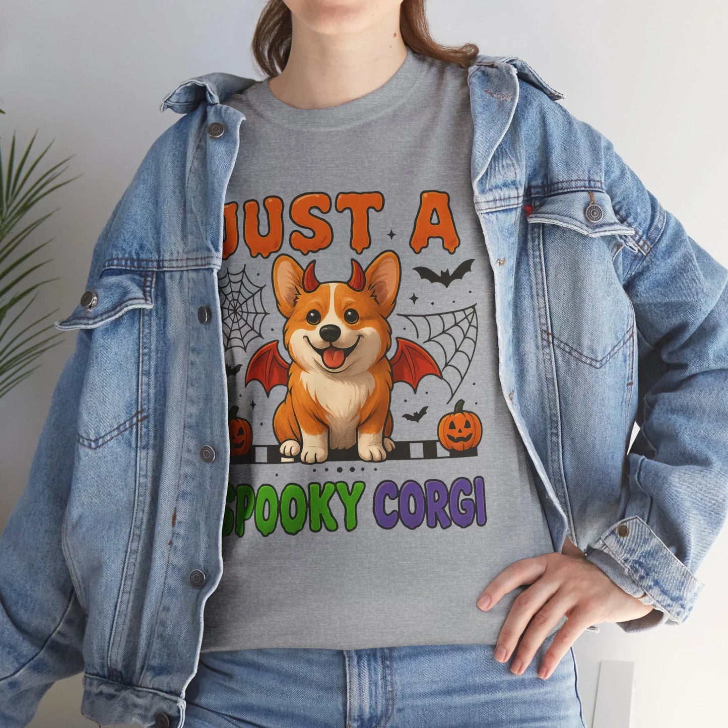 Funny Halloween Corgi T-Shirt – Just a Spooky Corgi Graphic Tee