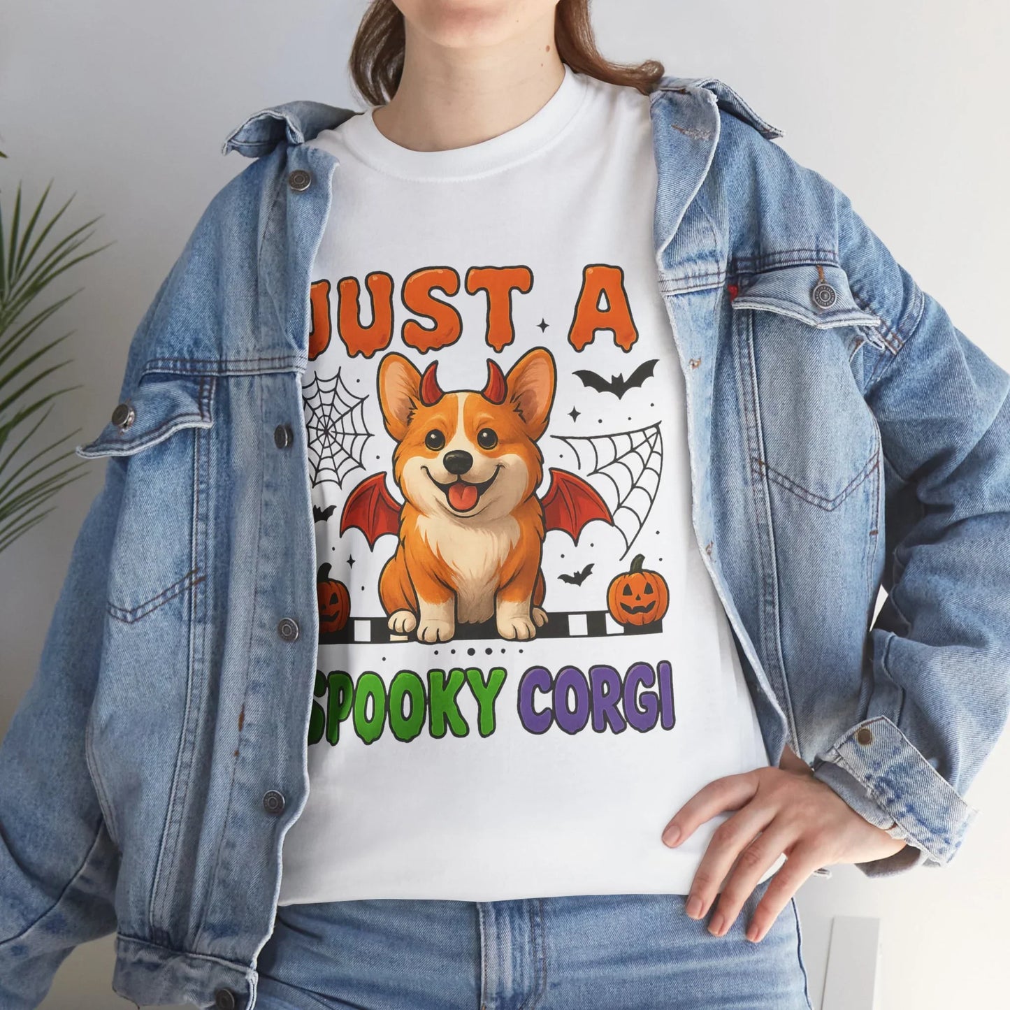 Funny Halloween Corgi T-Shirt – Just a Spooky Corgi Graphic Tee