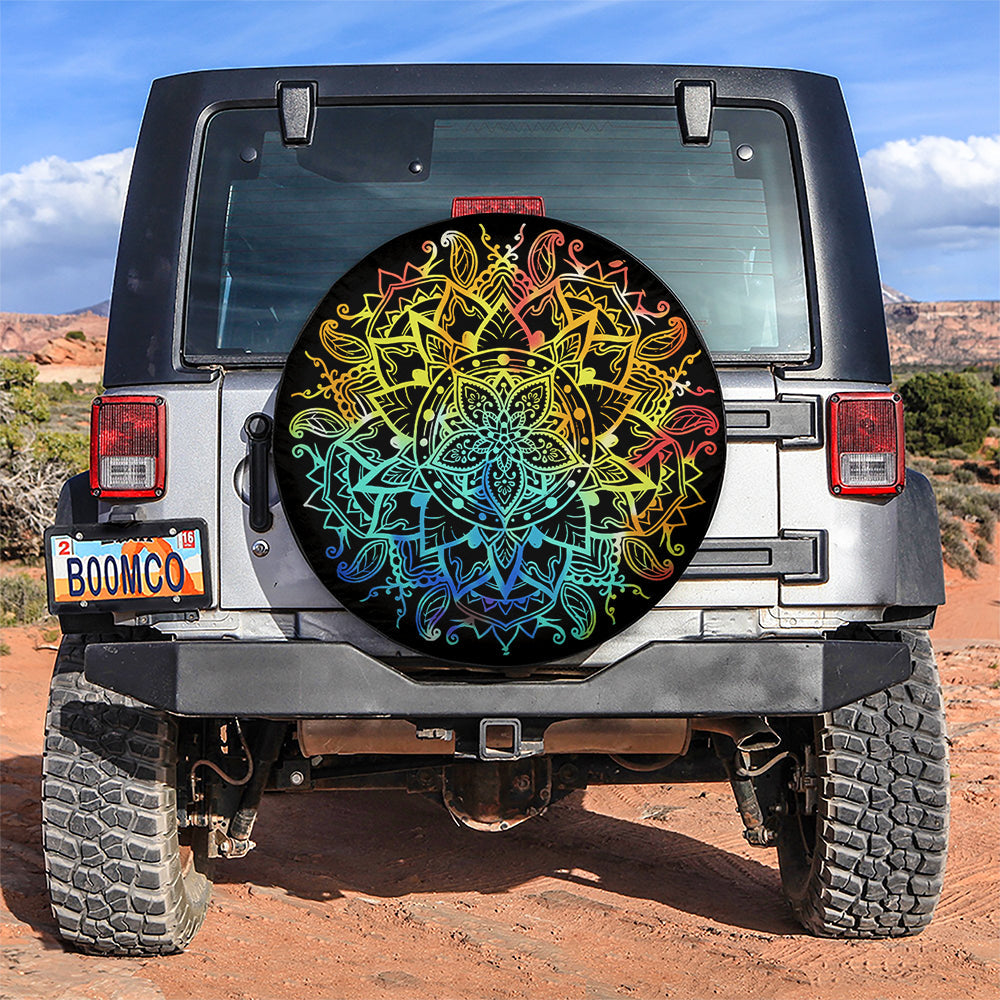 Mandala Flower Jeep Car Spare Tire Cover
