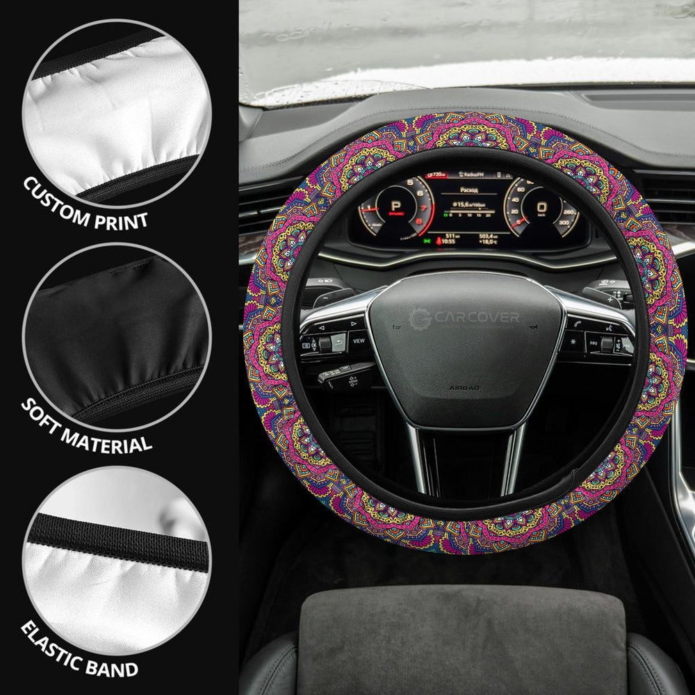 Mandala Steering Wheel Covers Custom Mandala Coloring Car Accessories