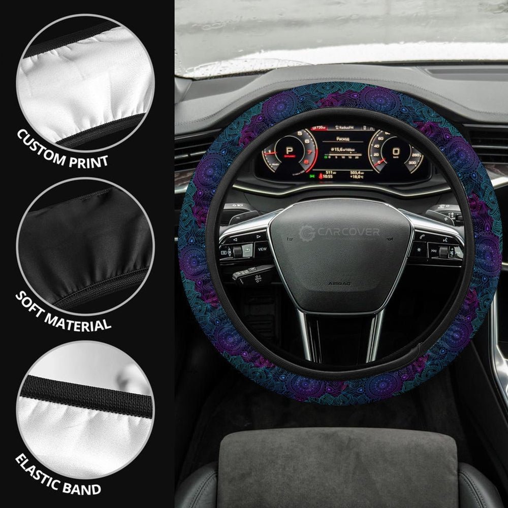 Mandala Steering Wheel Covers Custom Mandala Flower Car Accessories